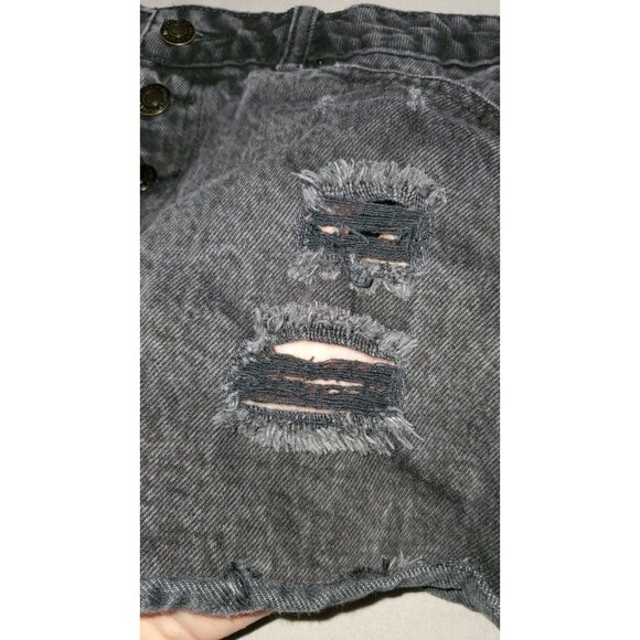 Forever 21 Button Front Cut Off Distressed Jean Short Size 27 Denim - Picture 4 of 4